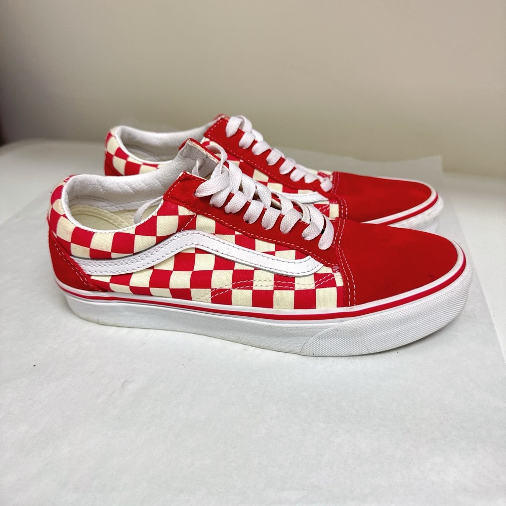 Vans Old Skool Checkerboard Racing Red Men6.5/ Women8.0